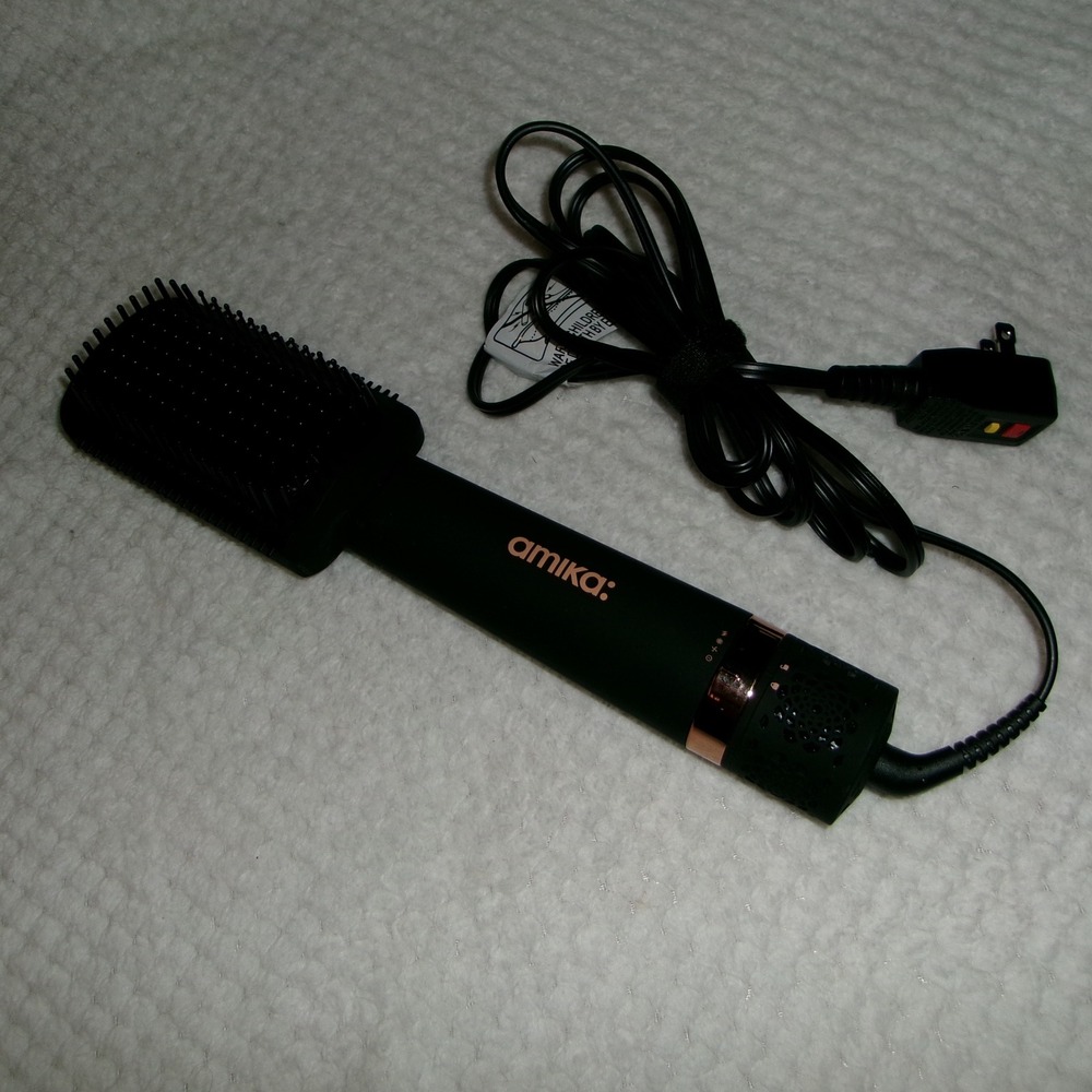 Amika Womens OS Air Brush Blowout Dryer‎ Paddle Brush Black Rose Gold